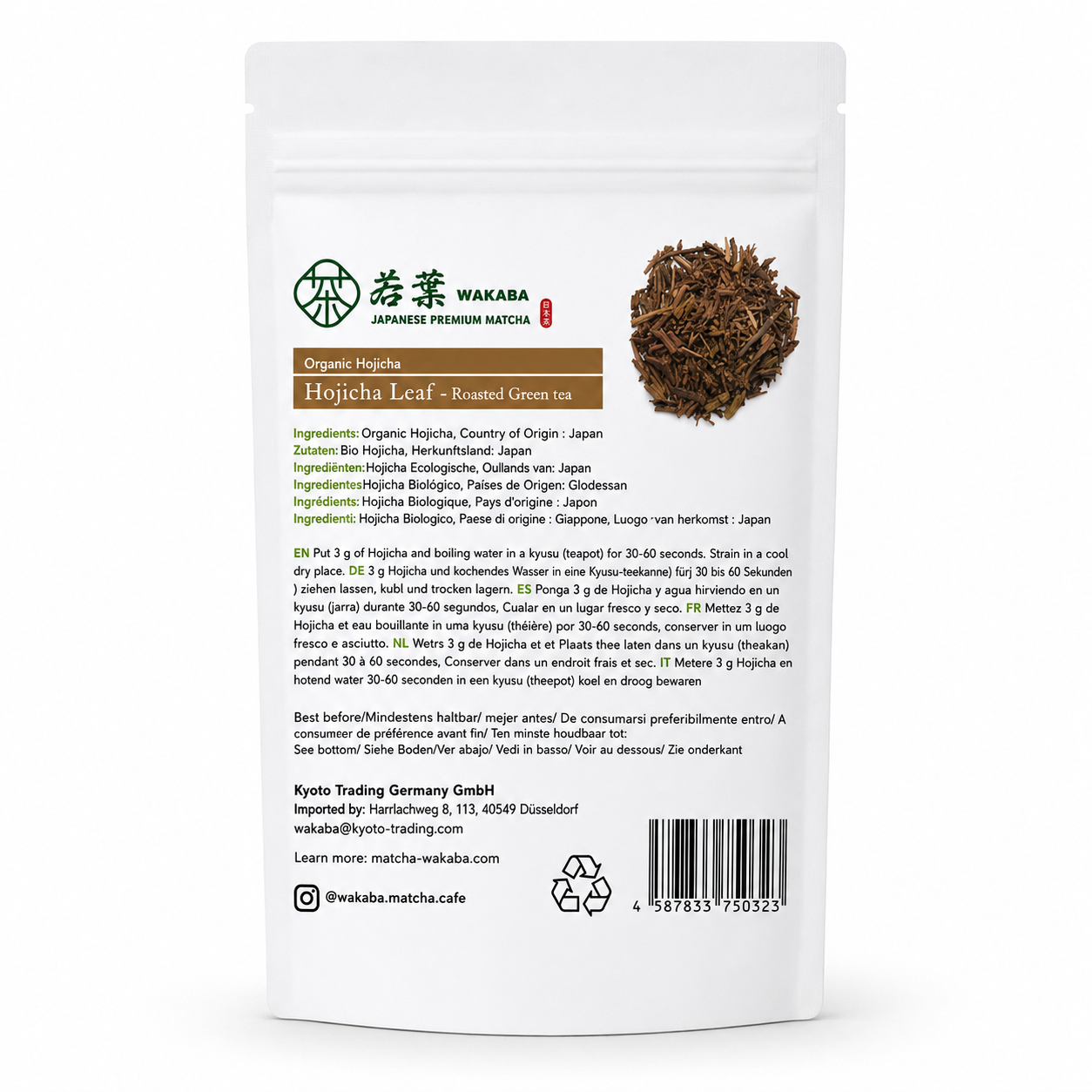 WAKABA Organic Hojicha Leaf Tea 100g – wholesale product image 3