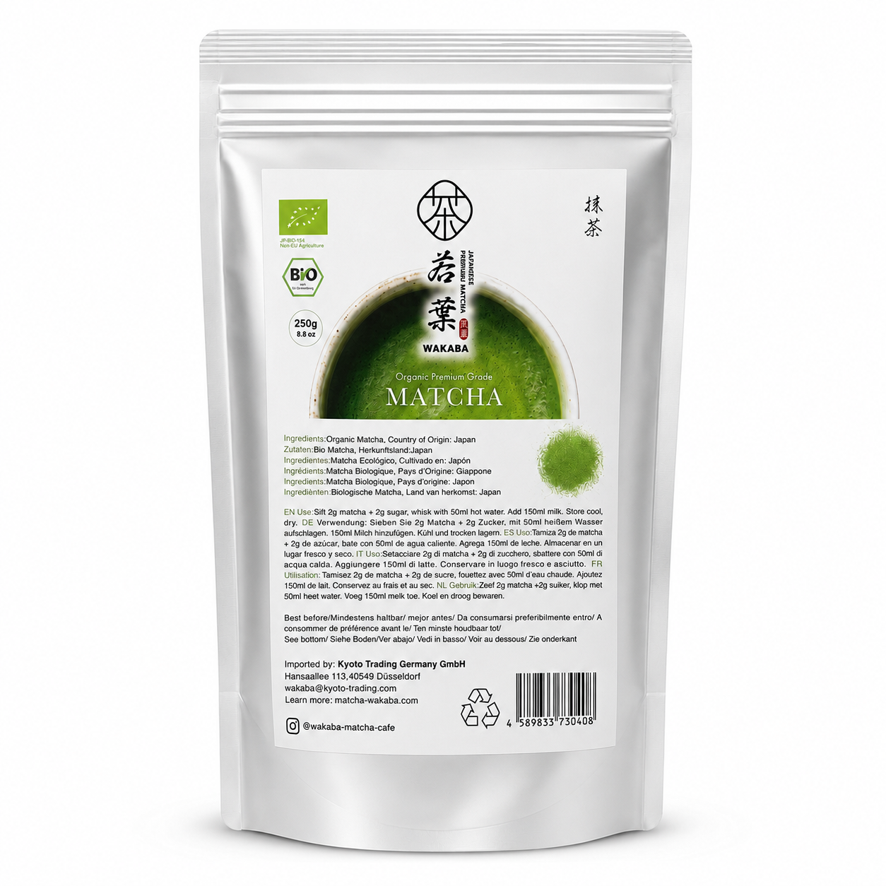 WAKABA Organic Premium Matcha 250g – wholesale product image