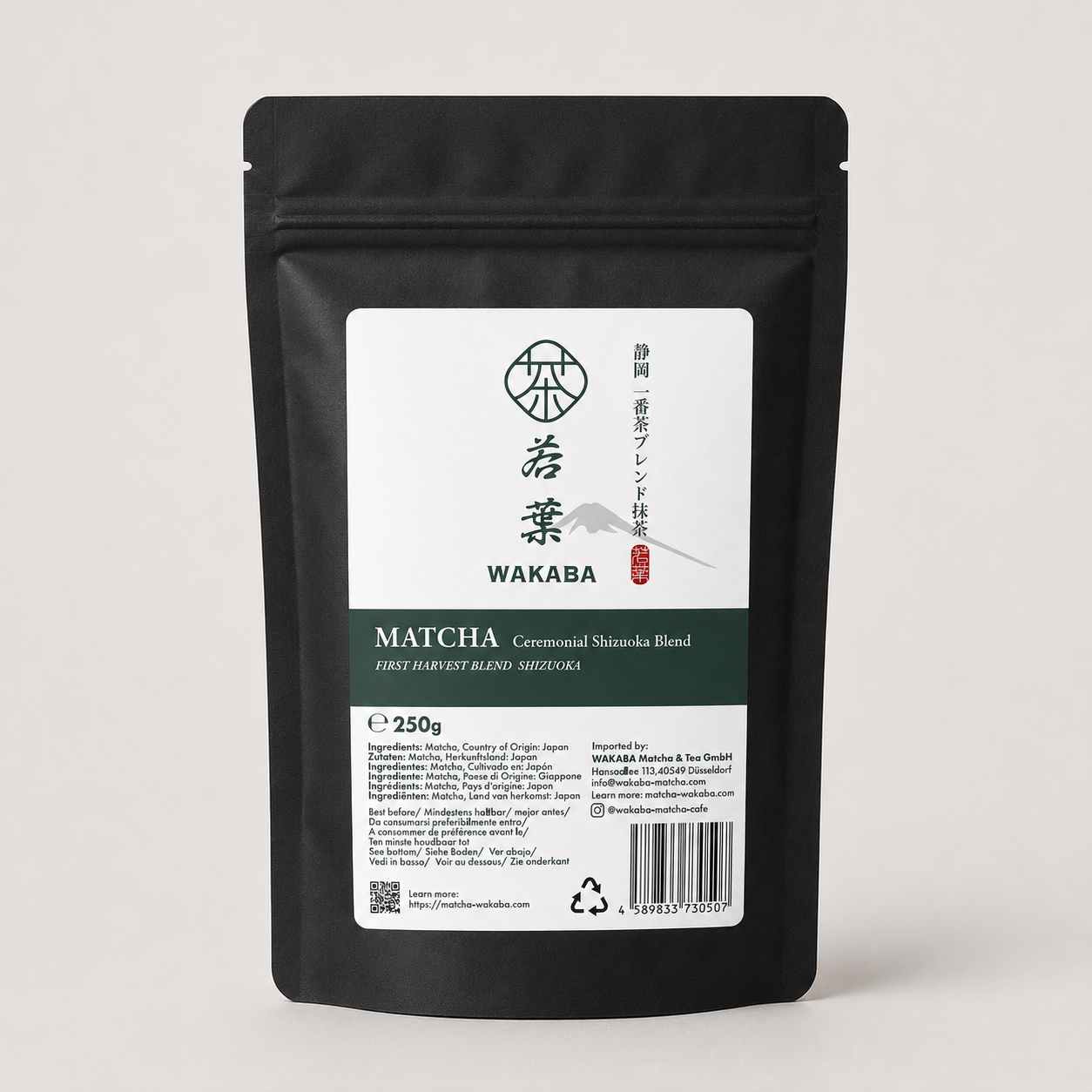 WAKABA Ceremonial Grade Matcha 250g professional pouch